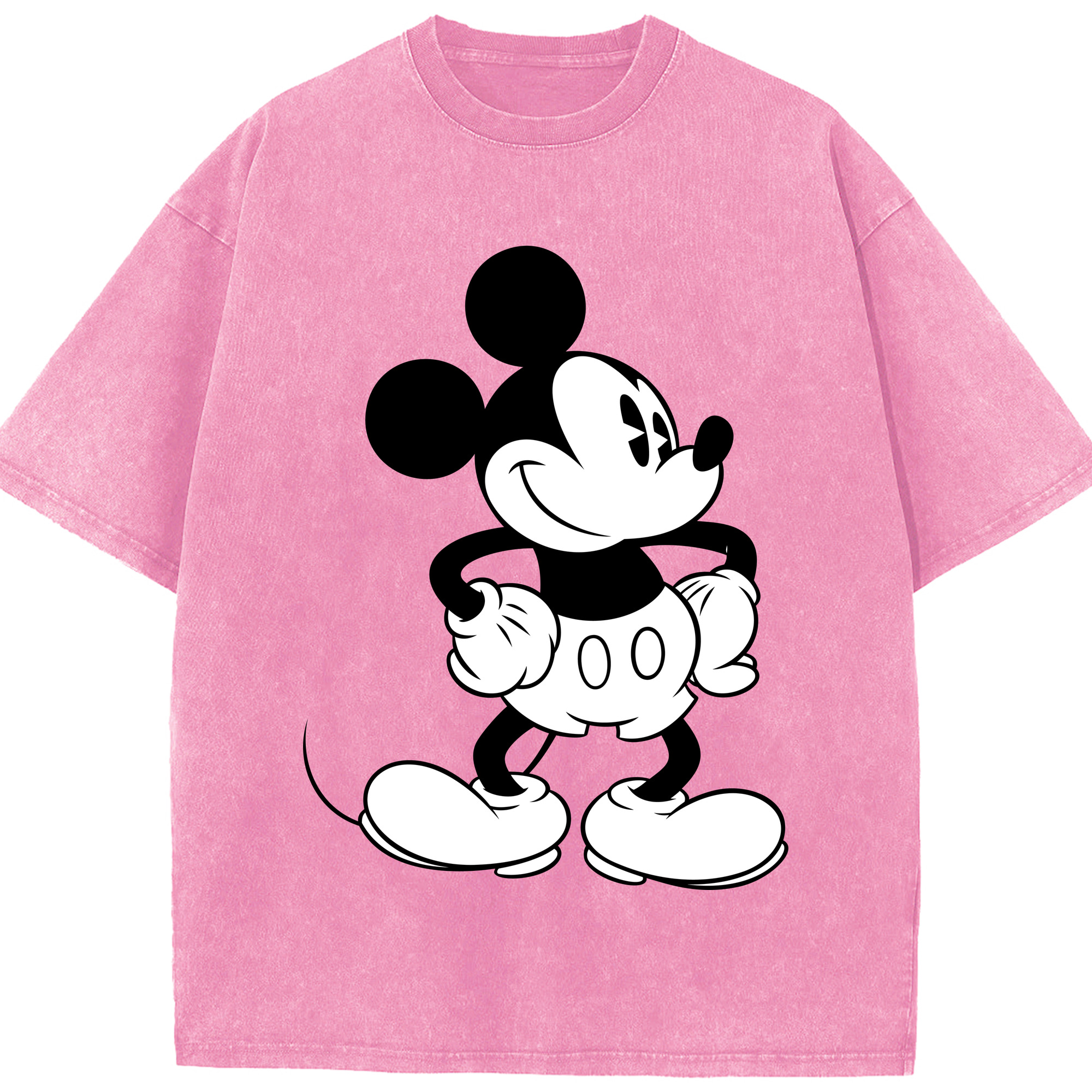 （画像用） ミッキーマウス Mickey Mouse 綿100% ヴィンテージ風 半袖Tシャツ（フロントプリント）